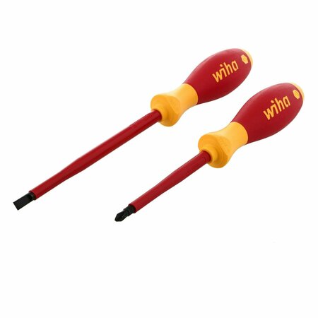 WIHA 2 Piece Insulated SoftFinish Slotted and Phillips Screwdriver Set 33580